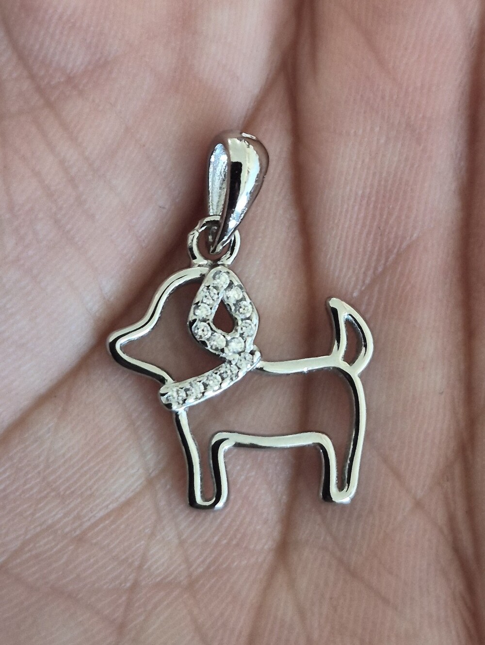 .925 Sterling Silver Dog Pendant Brand new